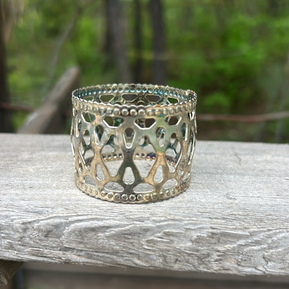 Vintage silver plated gold toned  Napkin Rings Set - Picture 4 of 7